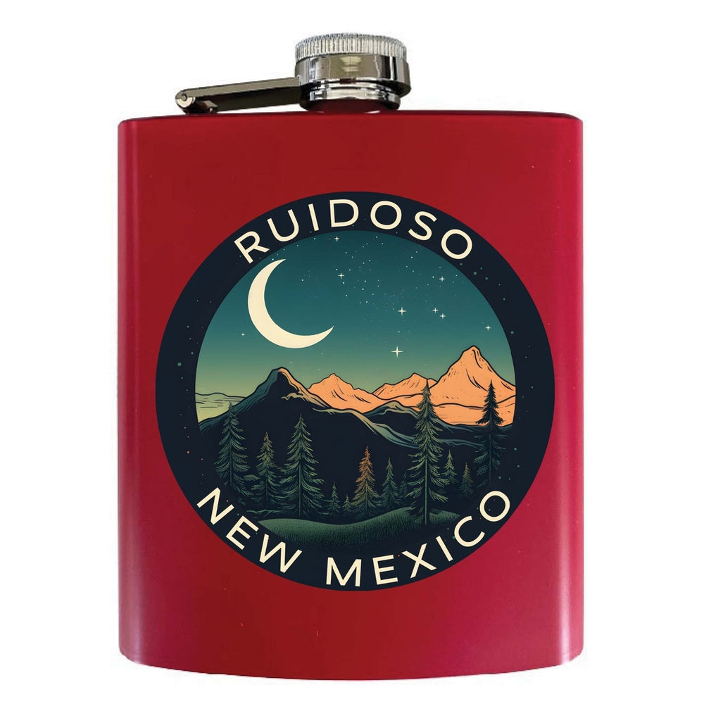 Ruidoso  Mexico Design A Souvenir 7 oz Steel Flask Matte Finish Image 2