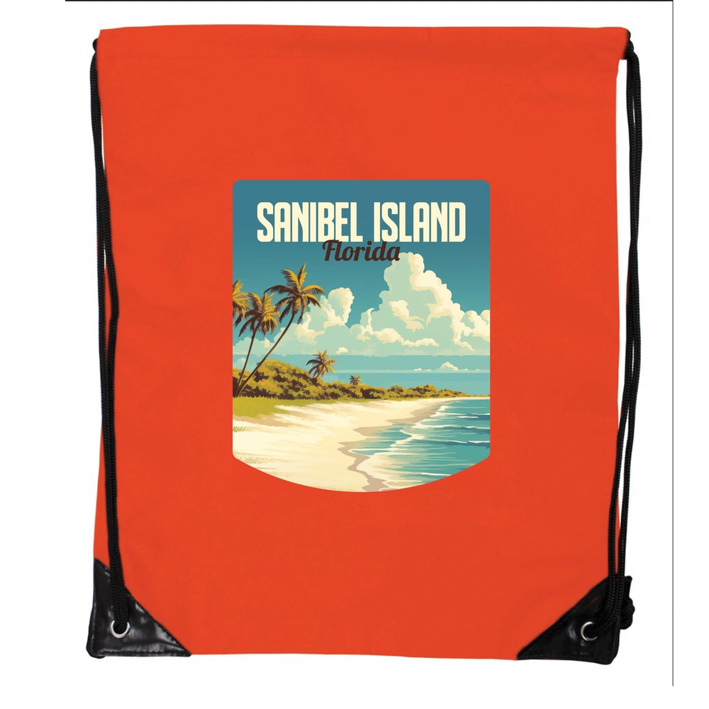 Sanibel Island Design A Souvenir Cinch Bag with Drawstring Backpack Image 2