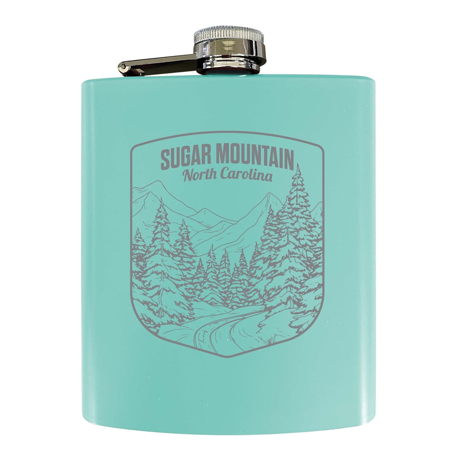 Sugar Mountain North Carolina Souvenir 7 oz Engraved Steel Flask Matte Finish Image 1