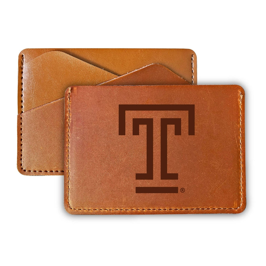 Temple University Leather Card Holder Wallet Officially Licensed Collegiate Product Image 1