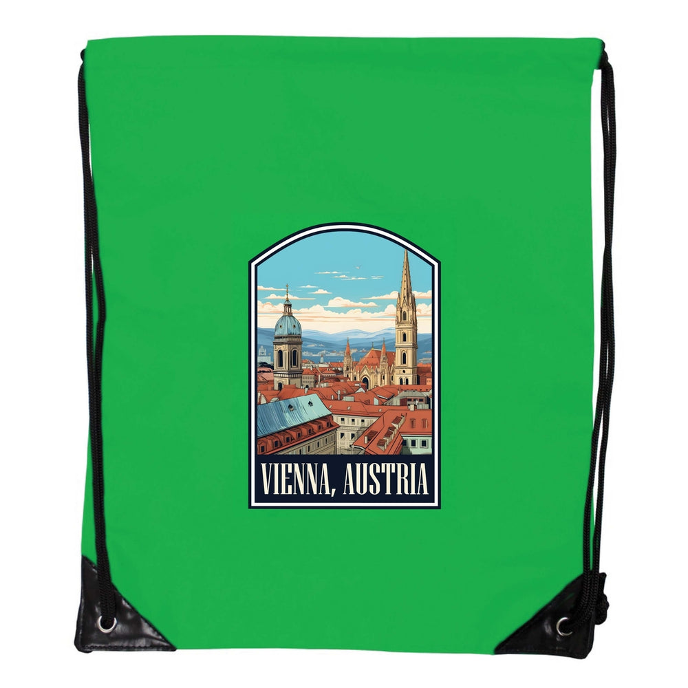 Vienna Austria Design B Souvenir Cinch Bag with Drawstring Backpack Image 2