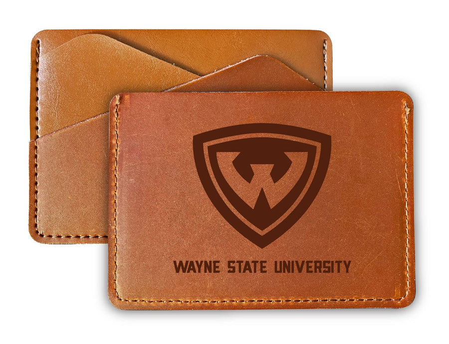 Wayne State Leather Card Holder Wallet Officially Licensed Collegiate Product Image 1