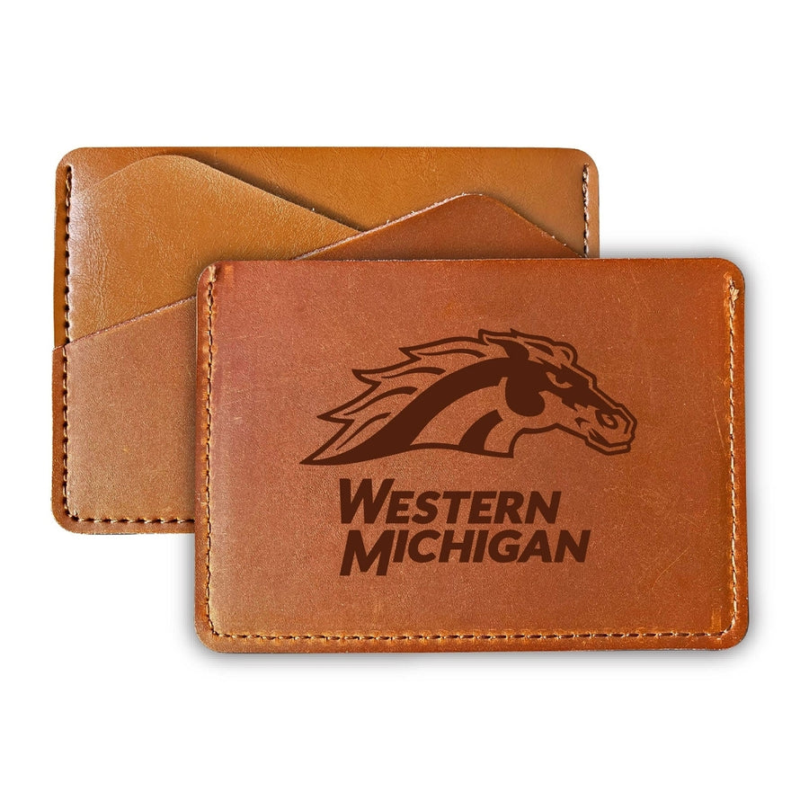 Western Michigan University Leather Card Holder Wallet Officially Licensed Collegiate Product Image 1