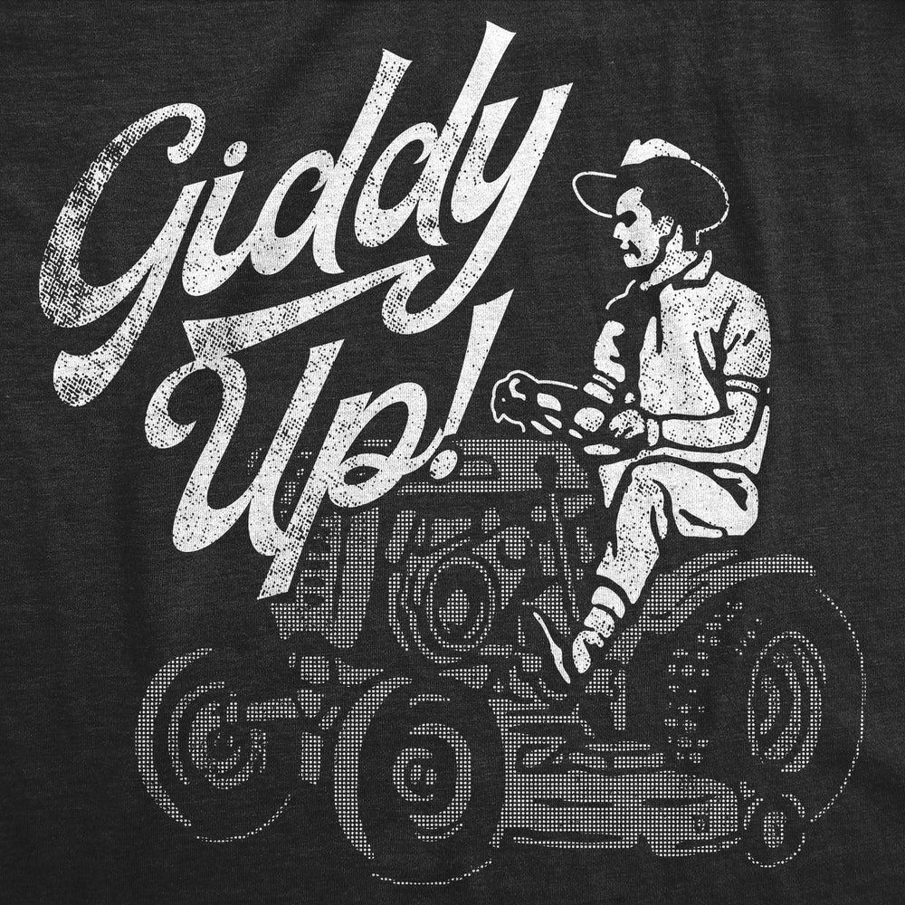 Mens Funny T Shirts Giddy Up Sarcastic Lawn Mower Graphic Tee For Men Image 2