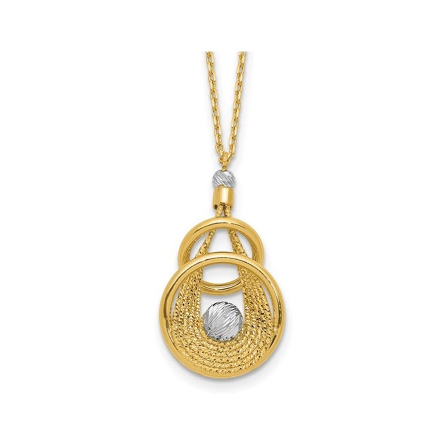 14K Yellow Gold Multi-Circle Pendant Necklace with Chain (16.50 Inches) Image 1