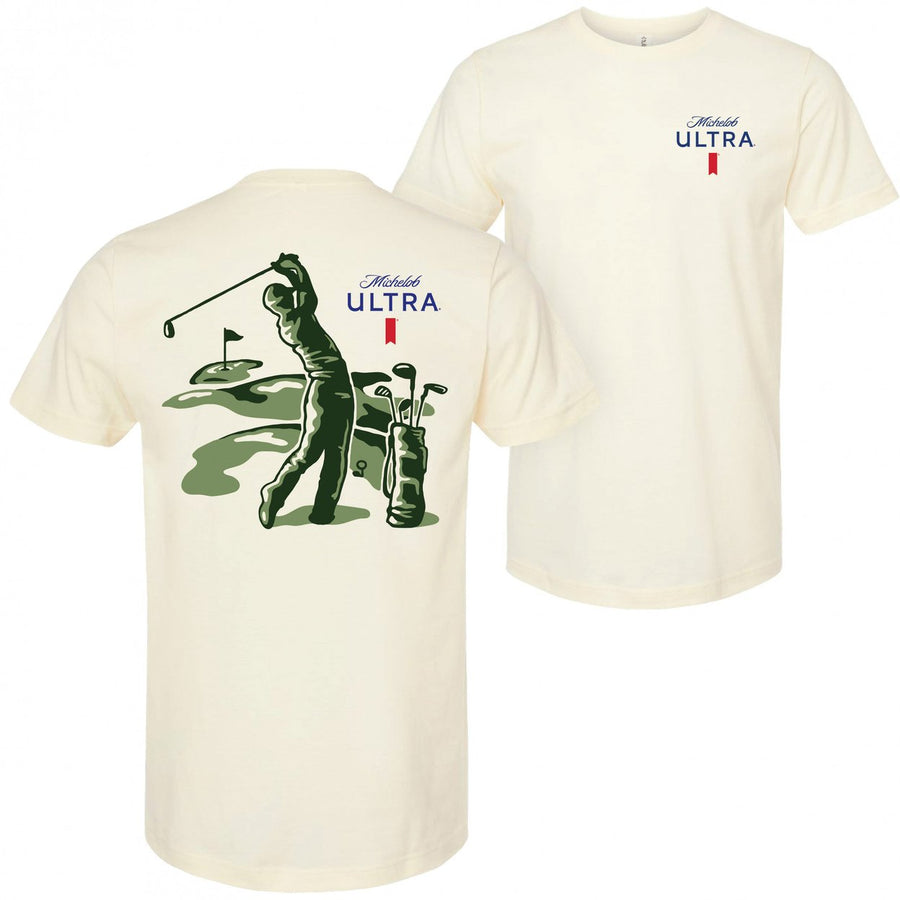 Michelob Ultra Golfing Hole In One Front and Back Print T-Shirt Image 1