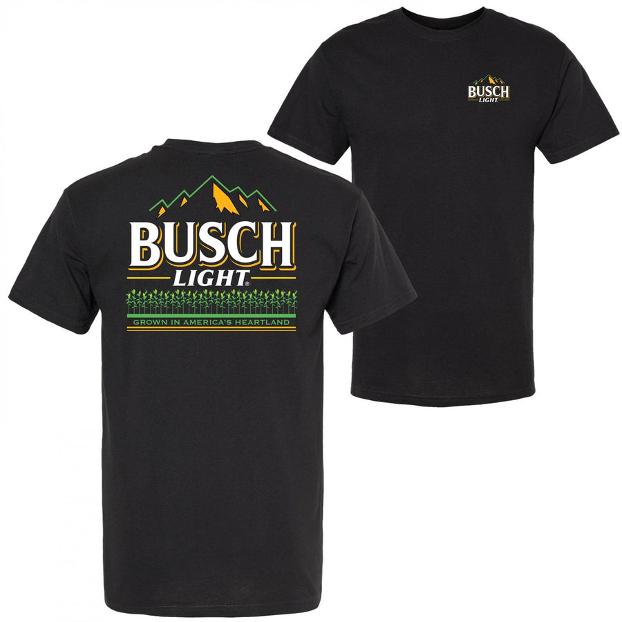 Busch Light Corn Field White Text Front And Back T-Shirt Image 1