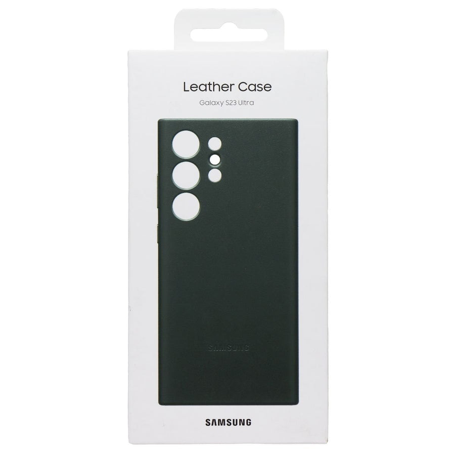 Samsung Leather Case for Galaxy S23 Ultra - Green Image 1