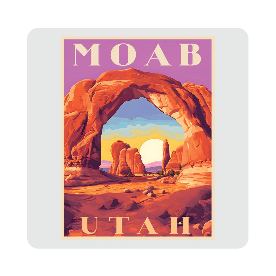 Moab Utah Design A Souvenir 4x4-Inch Coaster Acrylic 4 Pack Image 1