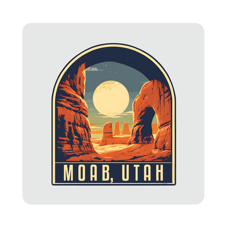 Moab Utah Design B Souvenir 4x4-Inch Coaster Acrylic 4 Pack Image 1