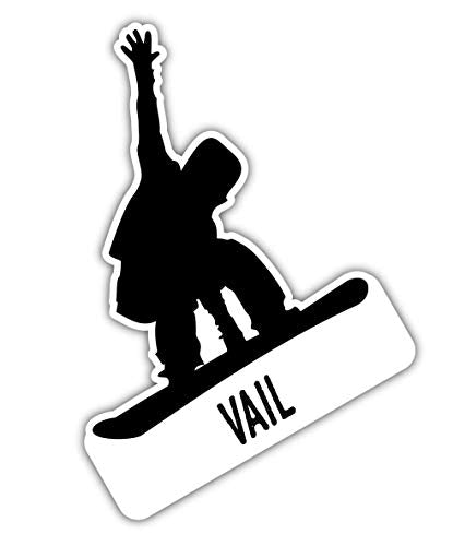 Vail Colorado Ski Adventures Souvenir 4 Inch Vinyl Decal Sticker Board Design 4-Pack Image 1