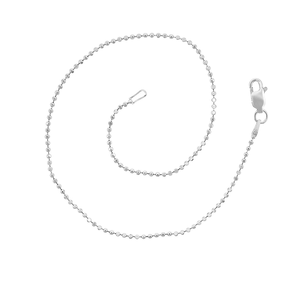 Sterling Silver Delicate Bead Anklet Image 2