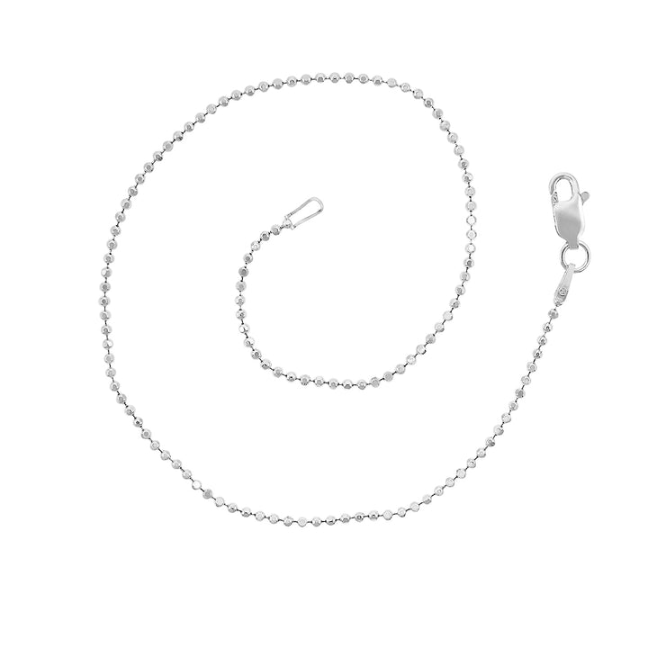 Sterling Silver Delicate Bead Anklet Image 2