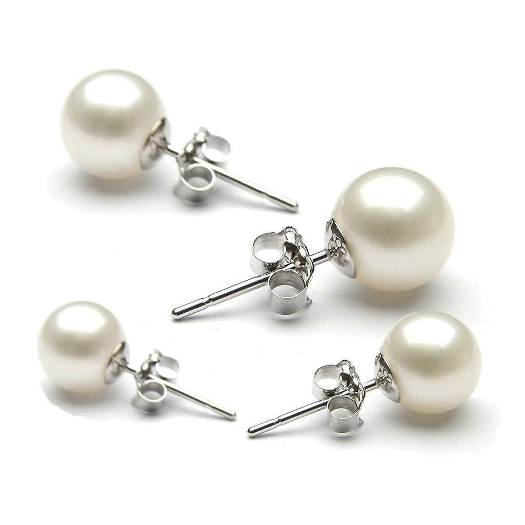 2 Pairs: Cultured Freshwater Pearl Earrings in Sterling Silver Image 2