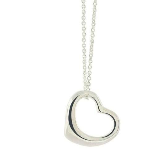 Sterling Silver Floating Heart Pendant Necklace with Matching Earrings Image 2