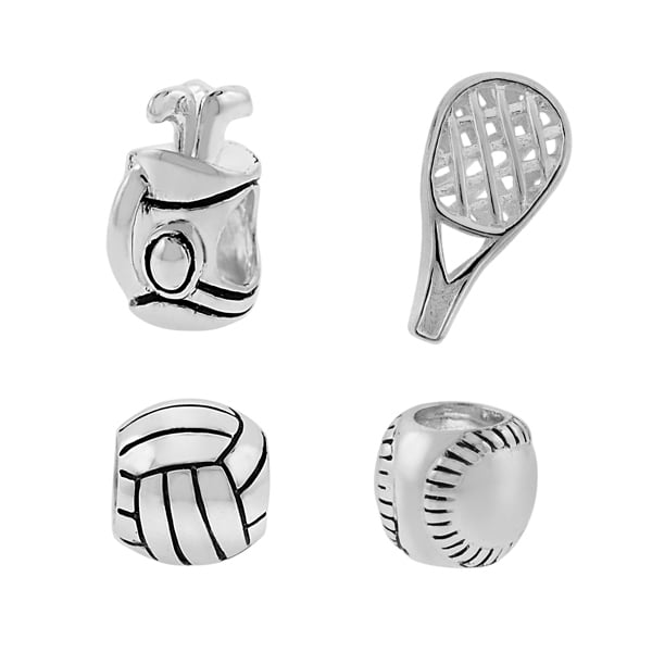 Sterling Silver Sports Theme Pandora-Compatible Bead Charm Pendant Image 1