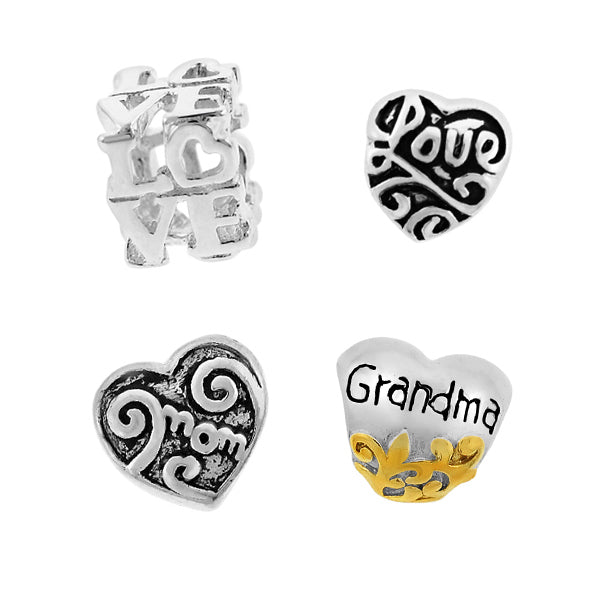 Sterling Silver Pandora Compatible Love Charm Bead Pendant Image 1