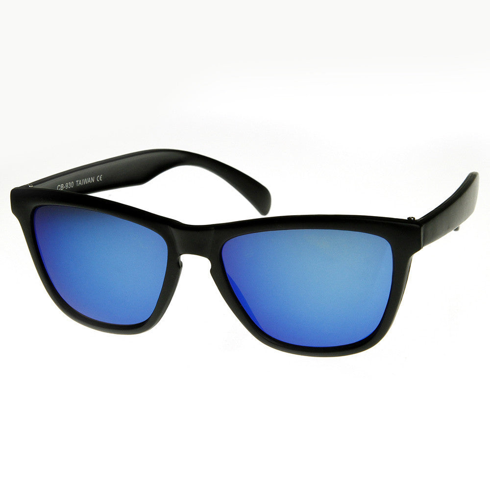 Action Sports Color Mirror Lens Modified Horned Rim Sunglasses - 8647 Image 1