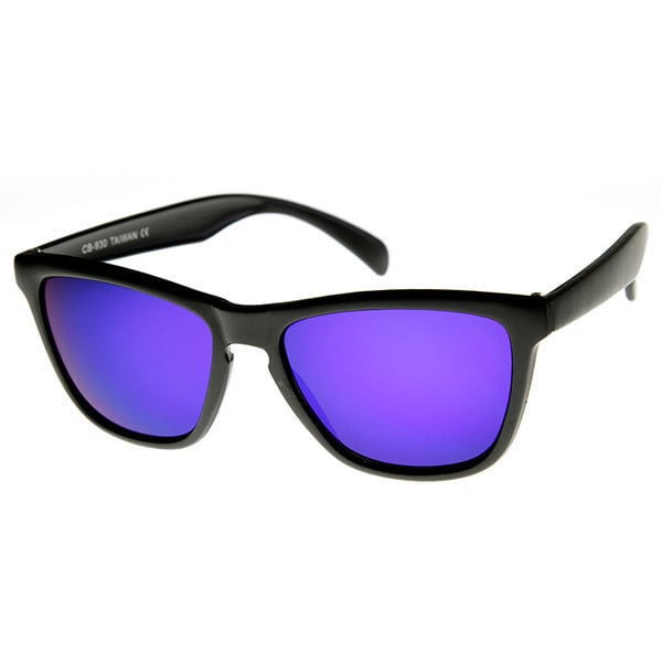 Action Sports Color Mirror Lens Modified Horned Rim Sunglasses - 8647 Image 2
