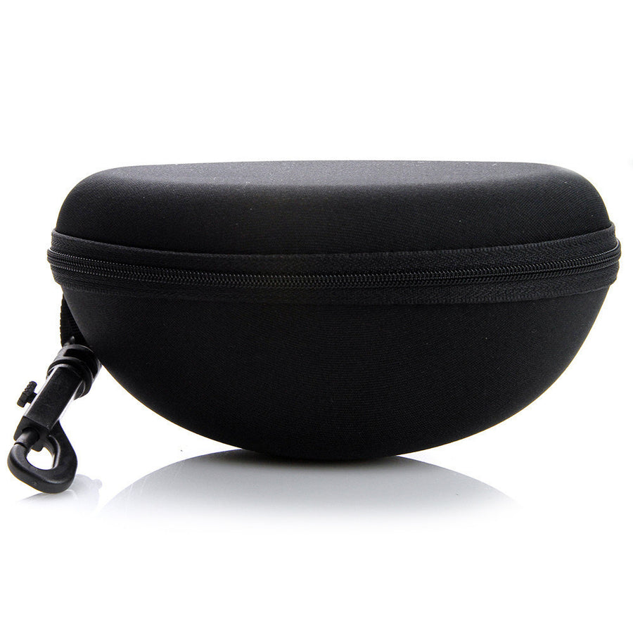 Black Zipper Capsule Nylon Sunglasses Case + Key Chain - 1018 Image 1