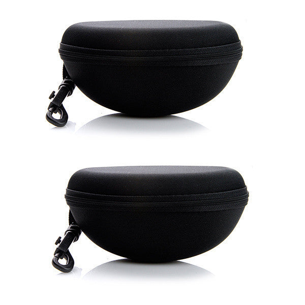 Black Zipper Capsule Nylon Sunglasses Case + Key Chain - 1018 Image 2