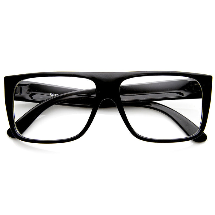 Casual Fashion Basic Rectangular Flat Top Clear Lens Glasses - 8807 Image 1