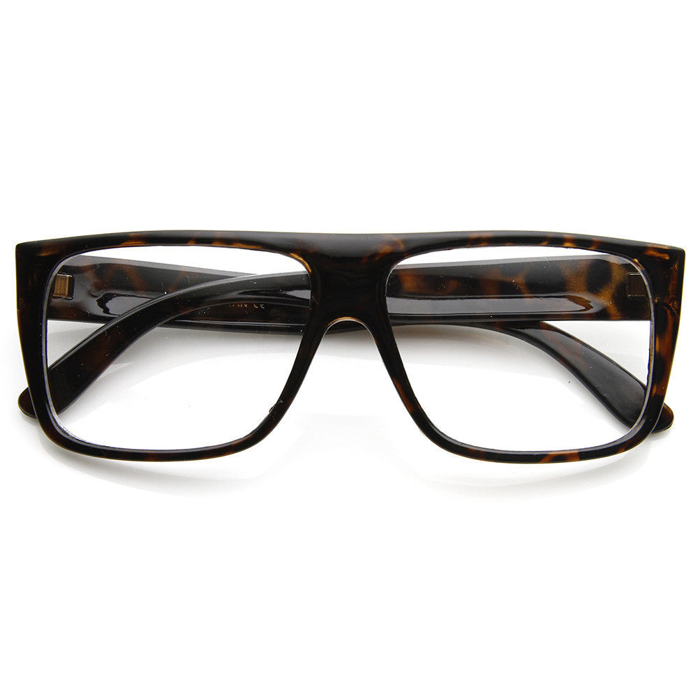 Casual Fashion Basic Rectangular Flat Top Clear Lens Glasses - 8807 Image 2
