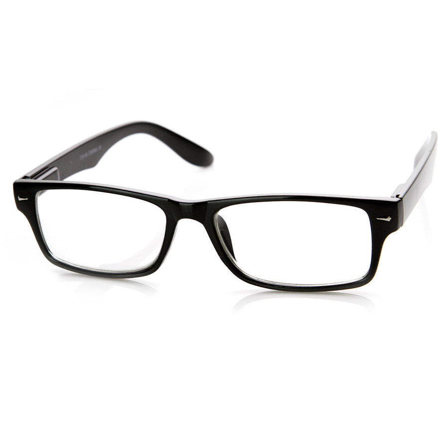 Casual Fashion Horned Rim Rectangular Frame Clear Lens Eye Glasses - 8715 Image 1