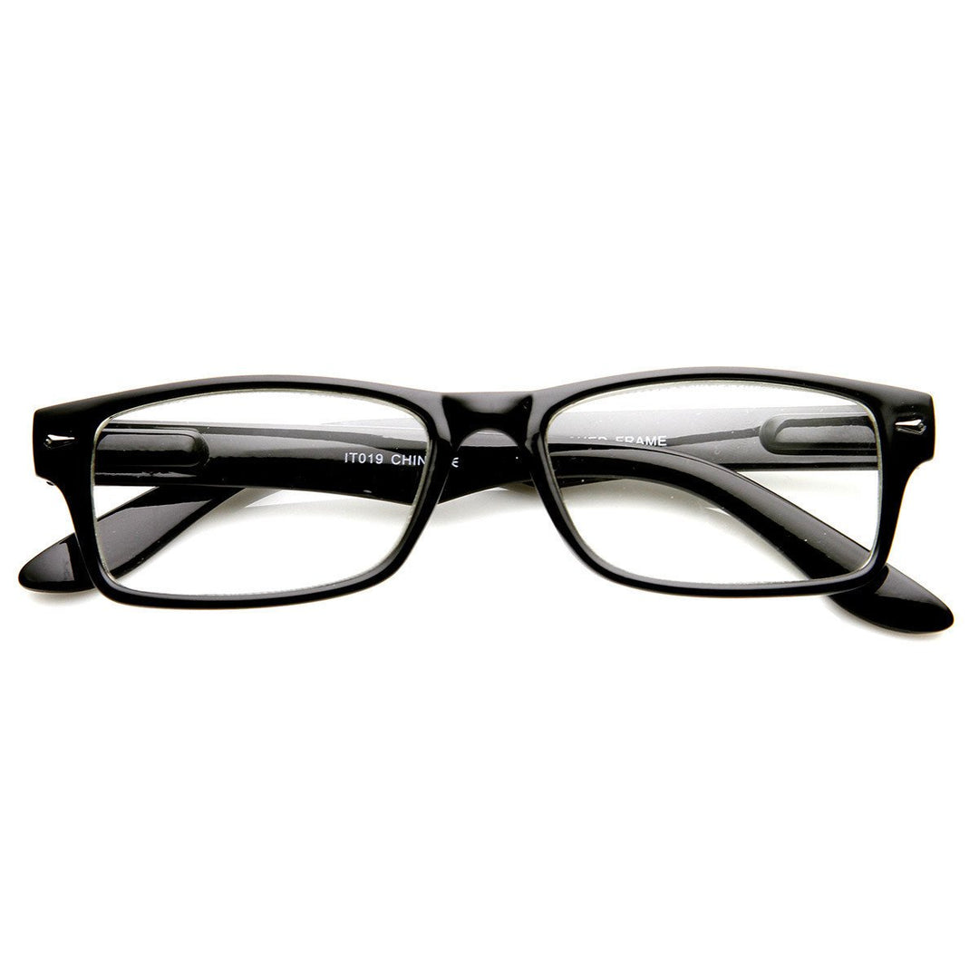 Horned Rim Rectangular Frame Clear Lens Glasses Casual Fashion 8715 Acetate Image 4