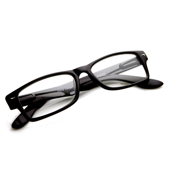Casual Fashion Horned Rim Rectangular Frame Clear Lens Eye Glasses - 8715 Image 6