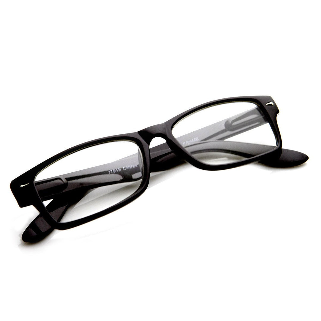 Horned Rim Rectangular Frame Clear Lens Glasses Casual Fashion 8715 Acetate Image 6