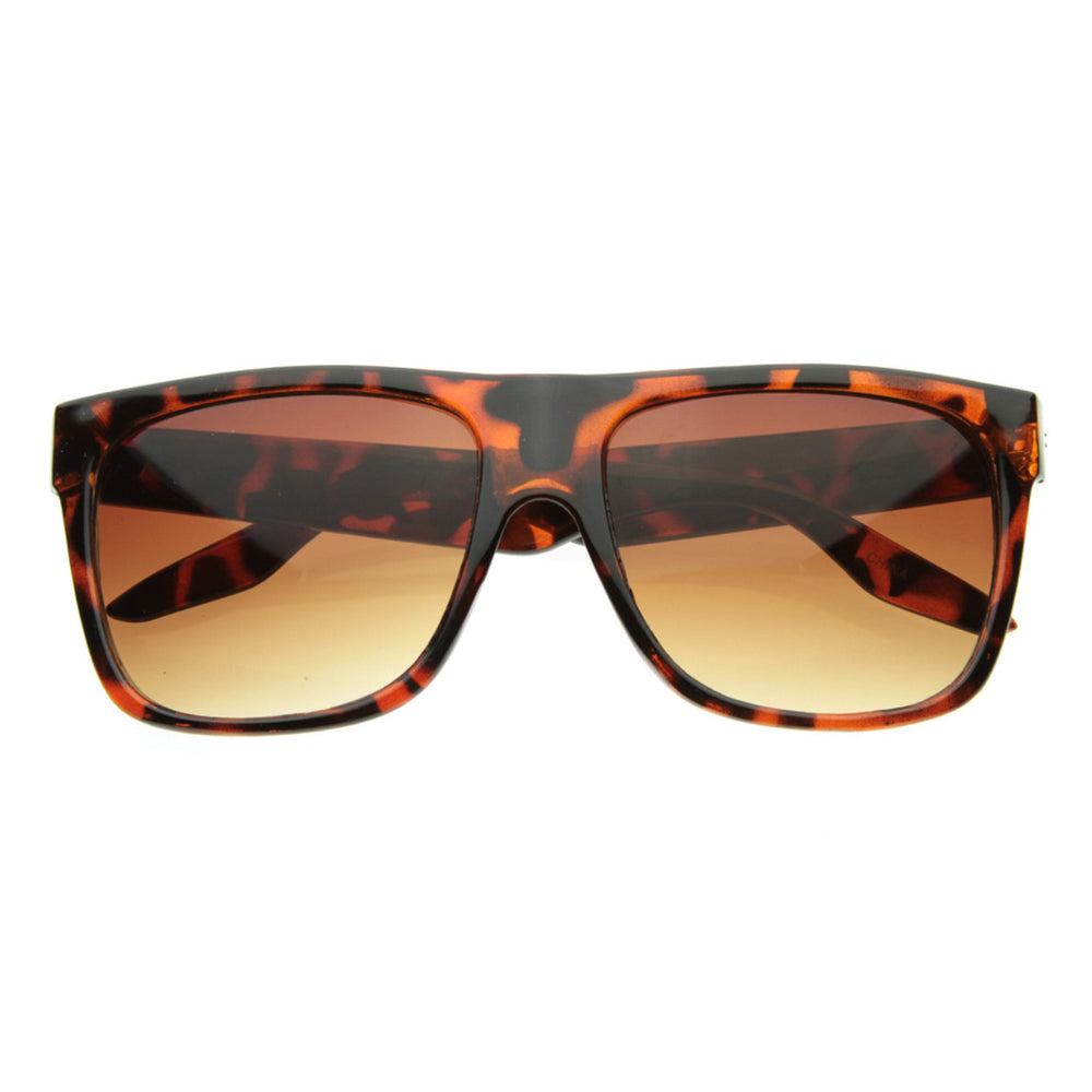 Casual Shades Menswear Plastic Flat Top Horned Rim Style Sunglasses Eyewear - 8256 Image 2