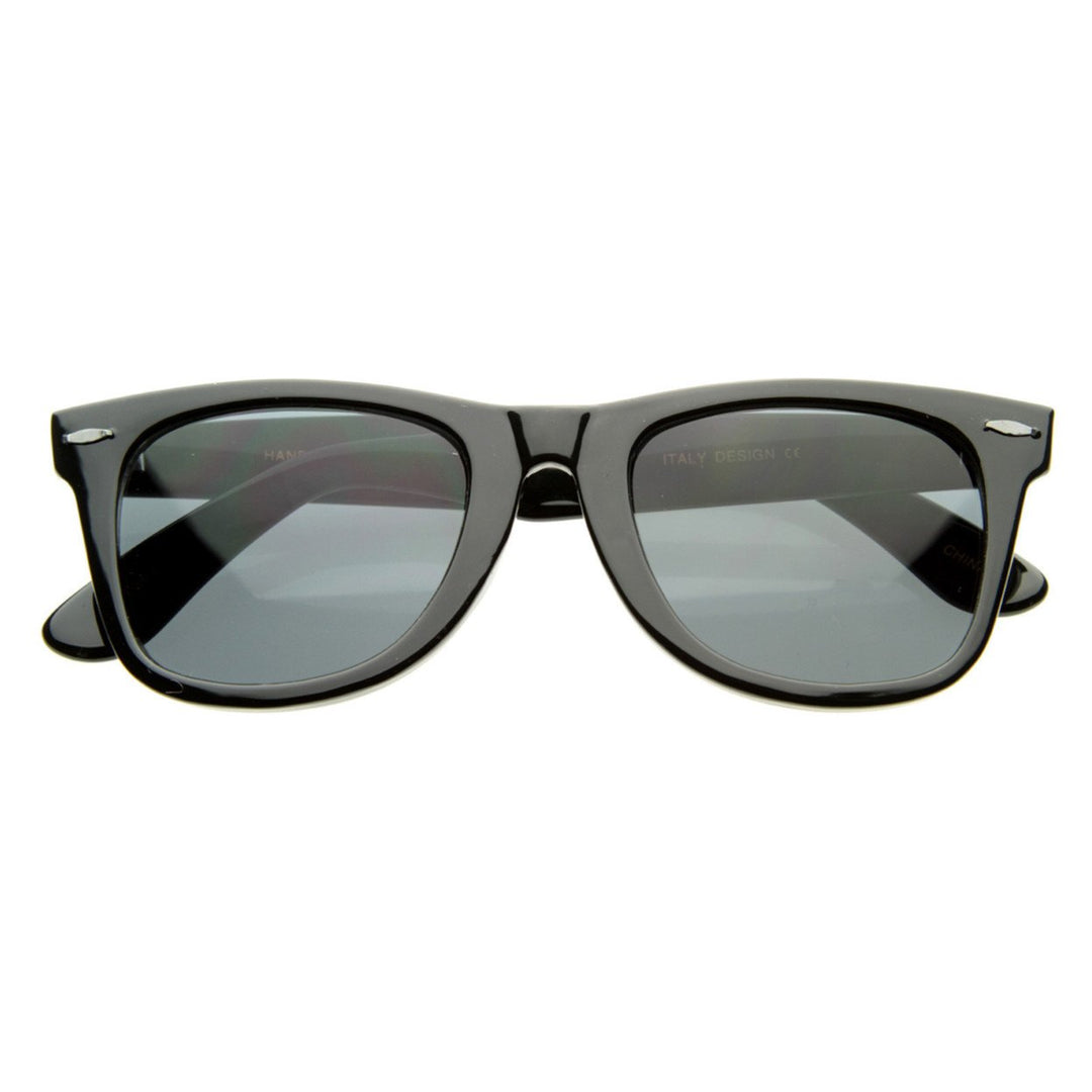 Classic 80s Horned Rim Sunglasses Retro Black Acetate Frame Model 2394 Image 2