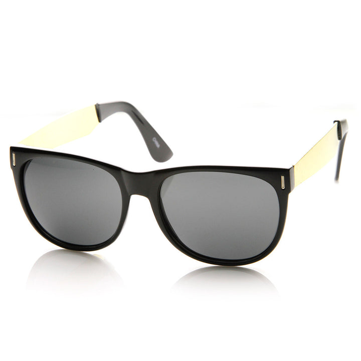 Designer Inspired Classic Horned Rim Sunglasses w/ Metal Arms - 8687 Image 1