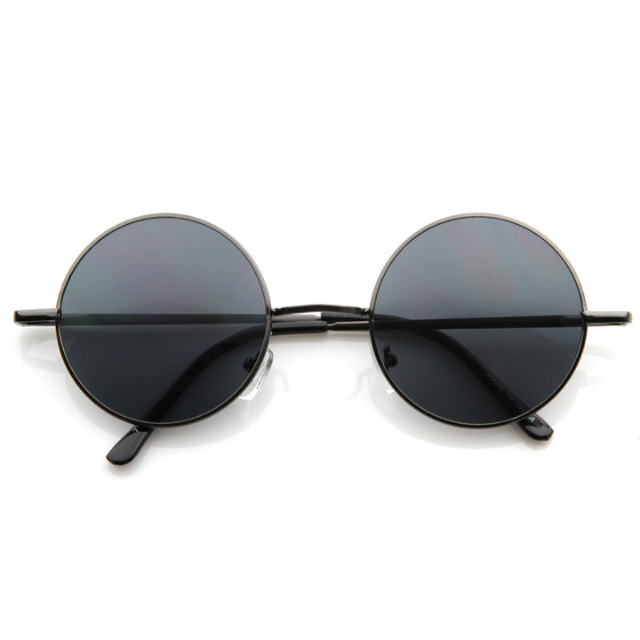 Lennon Style Round Circle Metal Sunglasses w/ Color Lens Tint - 8594 Image 4