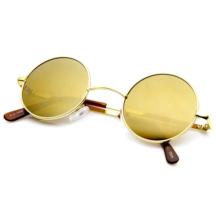 Lennon Style Small Round Color Mirrored Lens Circle Sunglasses - 1409 Image 3