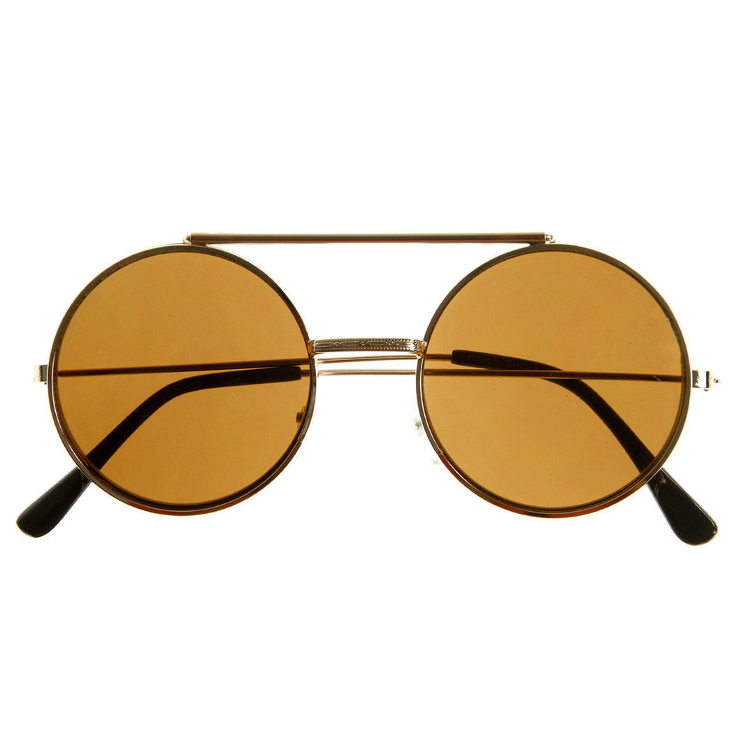 Limited Edition Color Flip-Up Lens Round Circle Django Sunglasses - 8795 Image 3