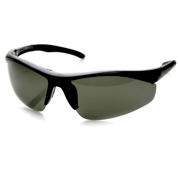 Polarized Sports Sunglasses Half Frame UV400 Lightweight 9273 with Silicone Grips Image 1