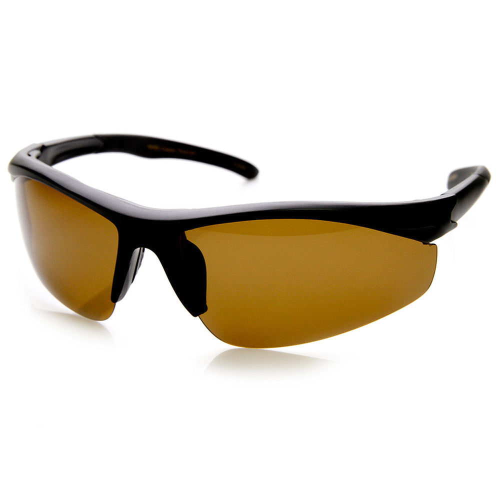 Polarized Sports Sunglasses Half Frame UV400 Lightweight 9273 with Silicone Grips Image 2