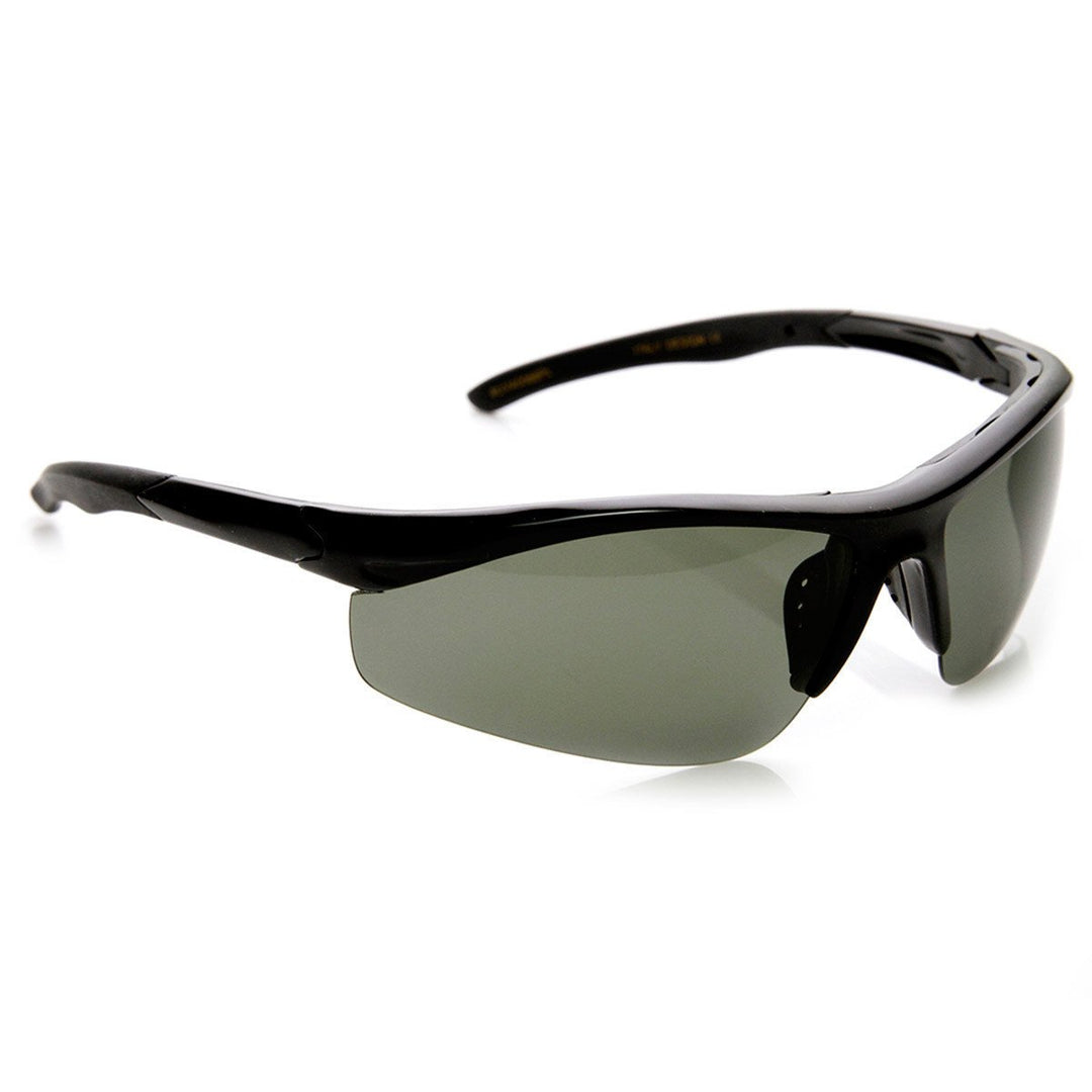 Polarized Sports Sunglasses Half Frame UV400 Lightweight 9273 with Silicone Grips Image 4