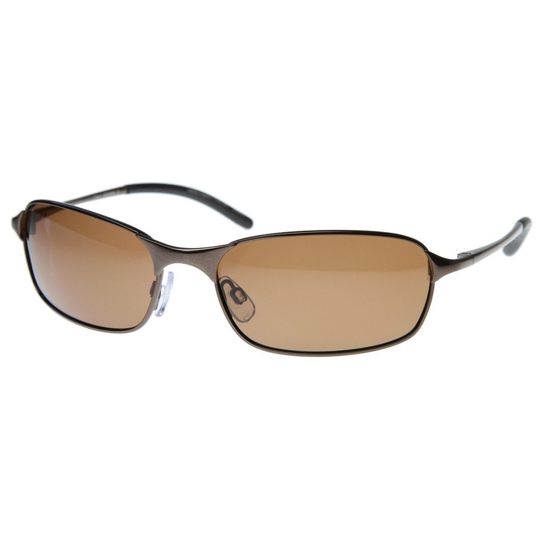 Polarized Thin Wire Frame Metal Sunglasses - 8321 Image 2