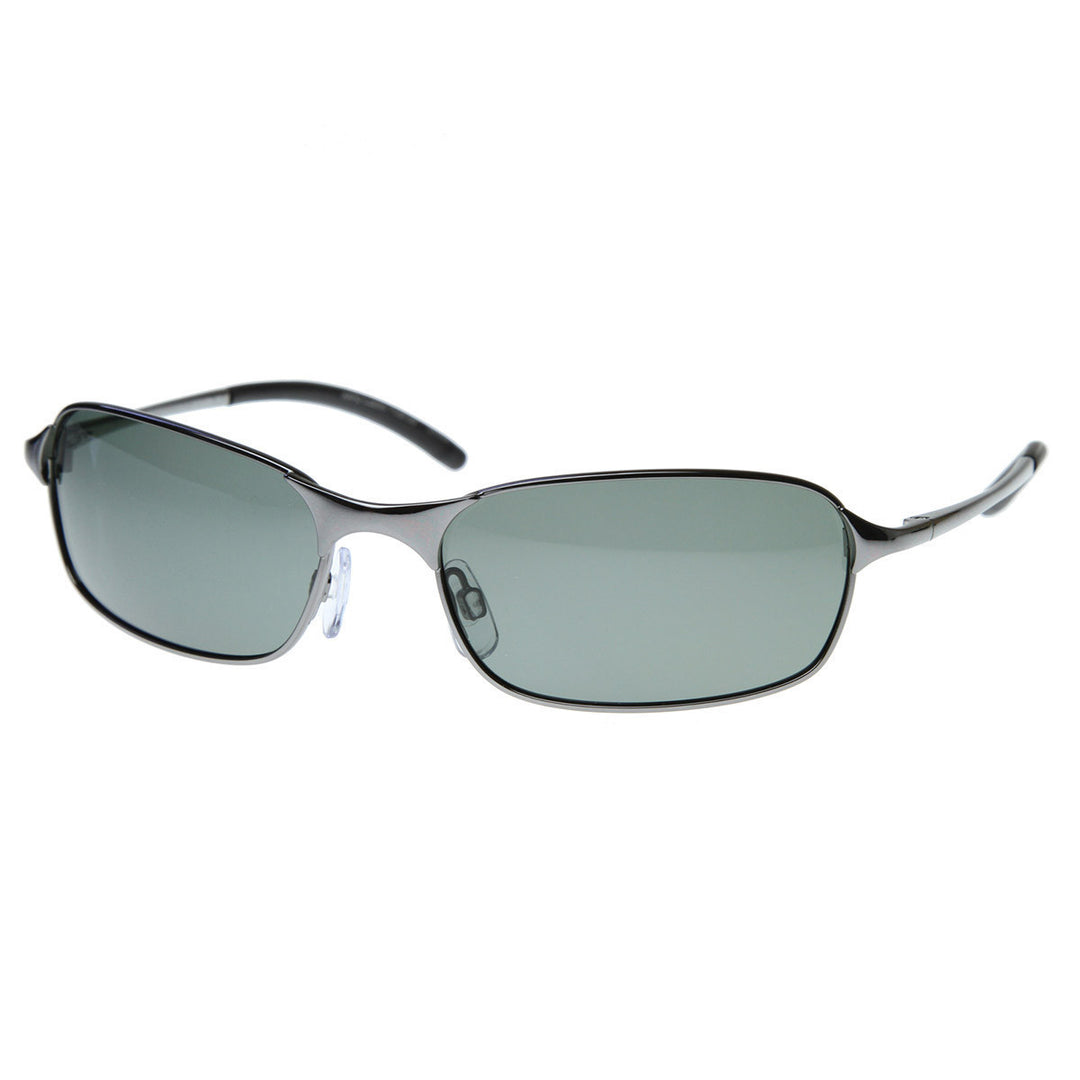 Polarized Thin Wire Frame Metal Sunglasses - 8321 Image 3