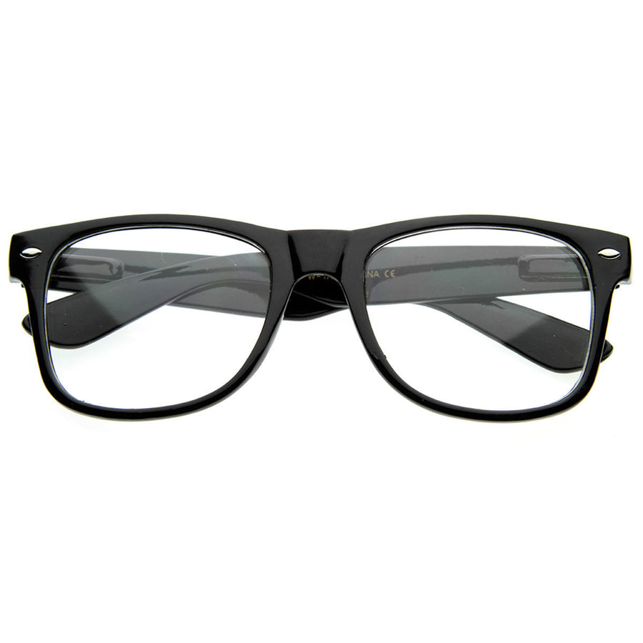 Standard Retro Clear Lens Nerd Geek Assorted Color Horned Rim Glasses - 2873 Image 1