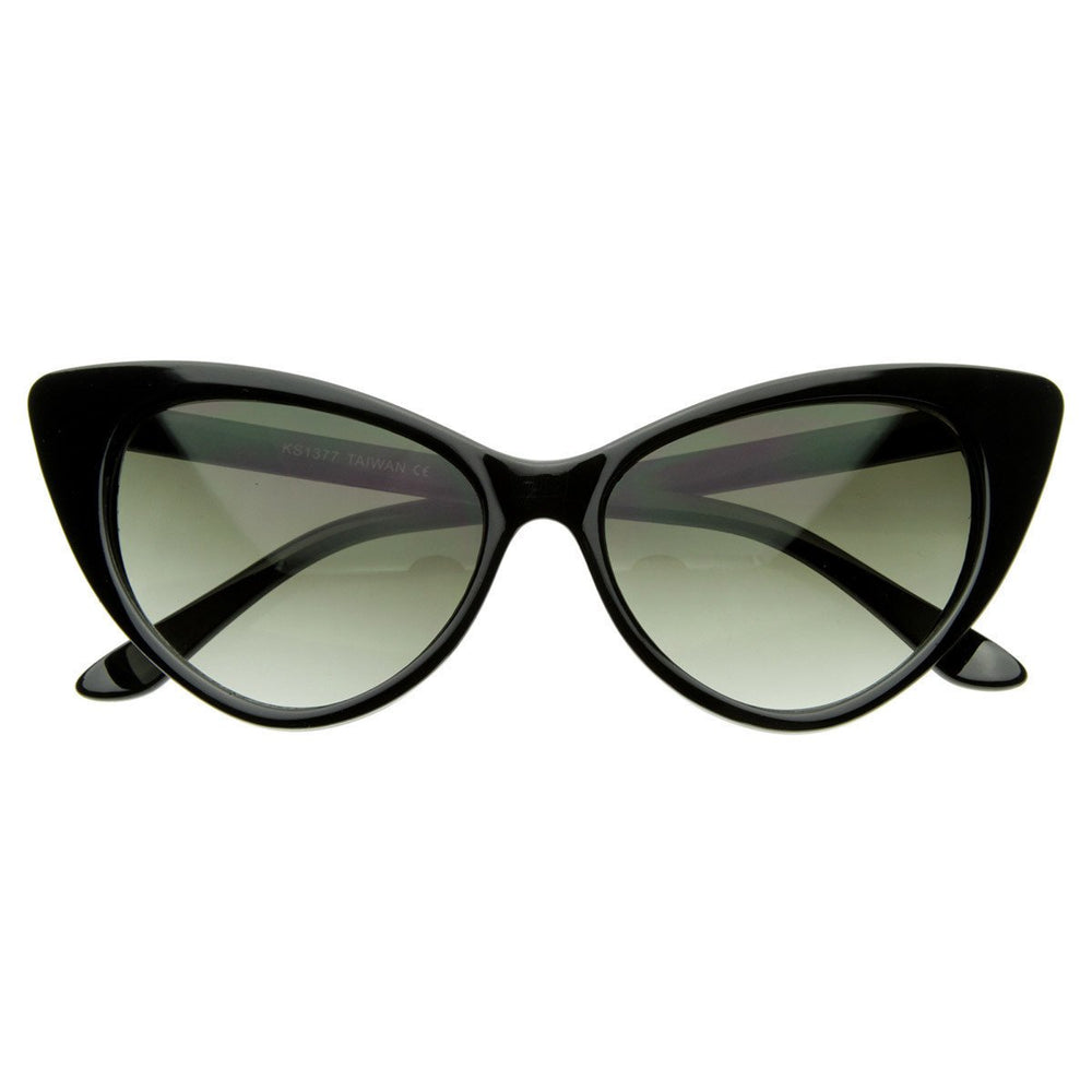 Super Cateyes Vintage Inspired Fashion Mod Chic High Pointed Cat-Eye Sunglasses - 8371 Image 2