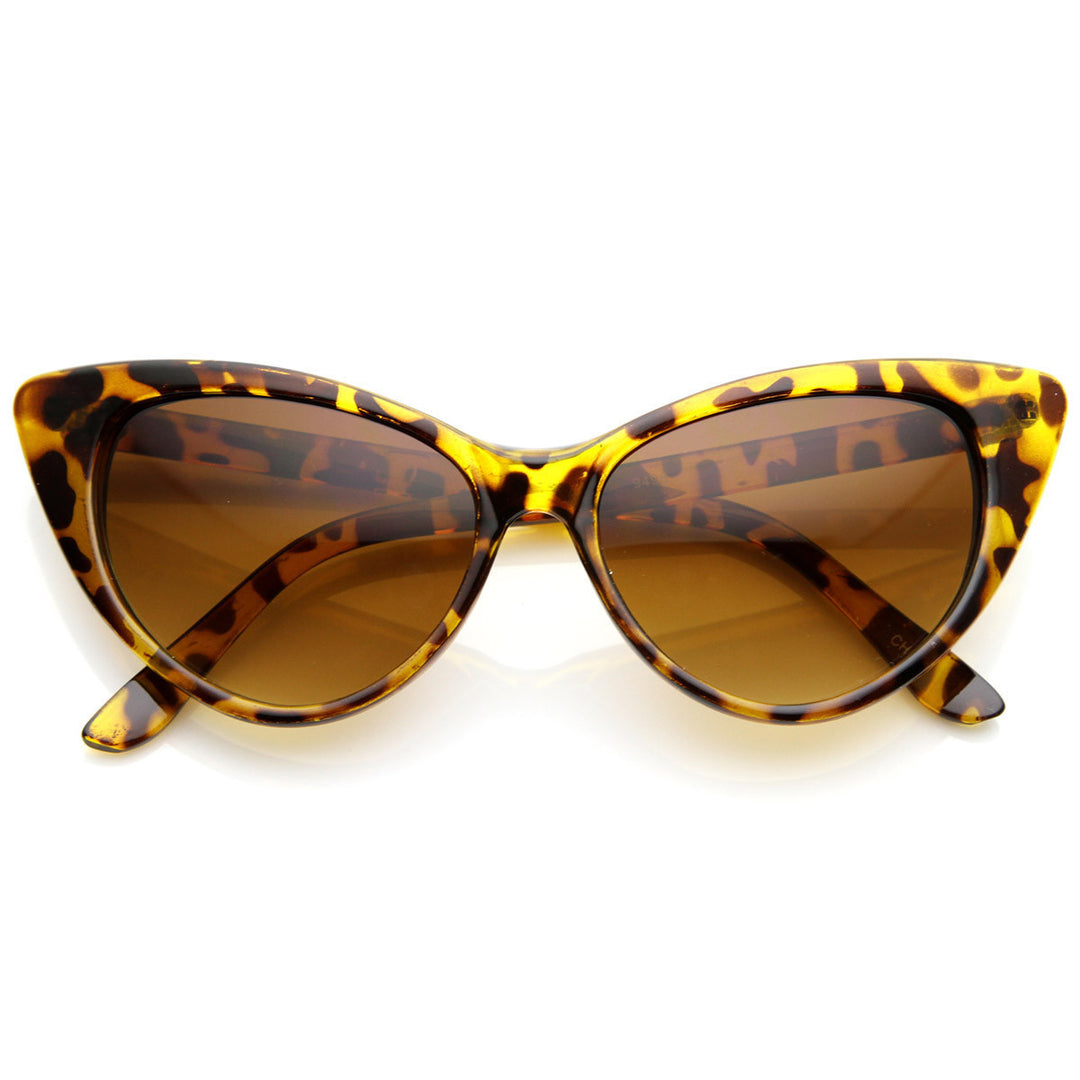 Super Cateyes Vintage Inspired Fashion Mod Chic High Pointed Cat-Eye Sunglasses - 8371 Image 3