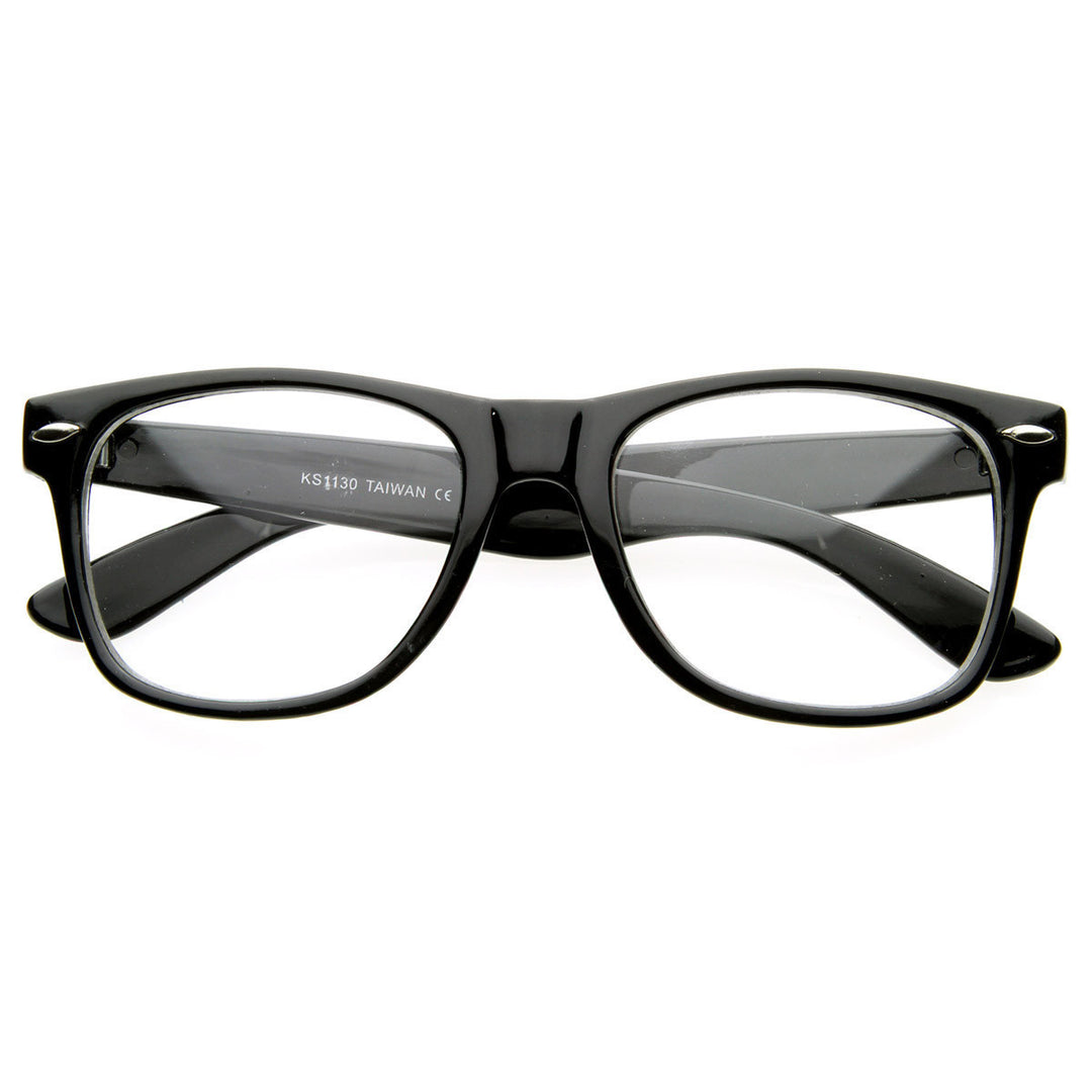 Vintage Inspired Eyewear Original Geek Nerd Clear Lens Horned Rim Glasses - 2874 Image 1