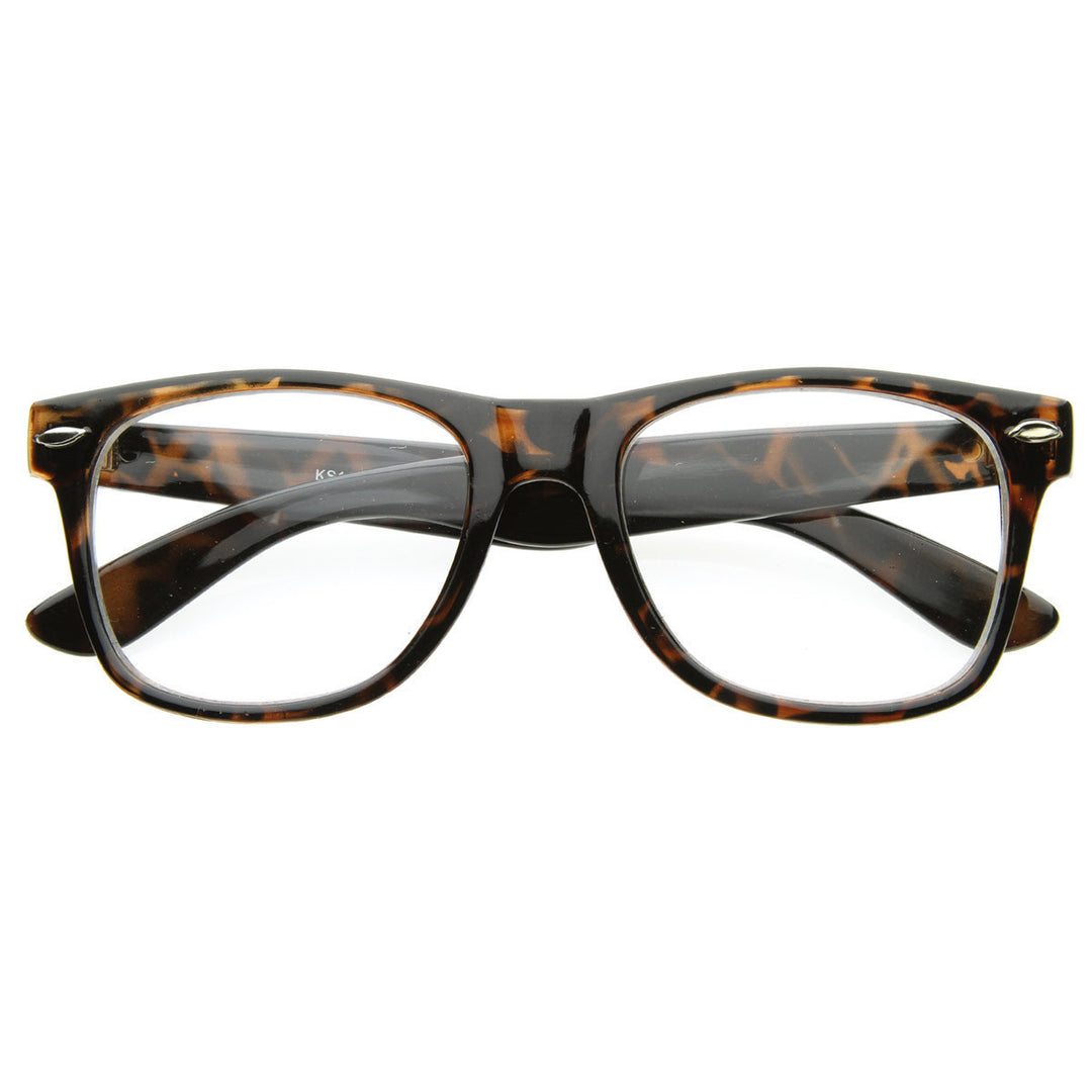 Vintage Inspired Eyewear Original Geek Nerd Clear Lens Horned Rim Glasses - 2874 Image 2