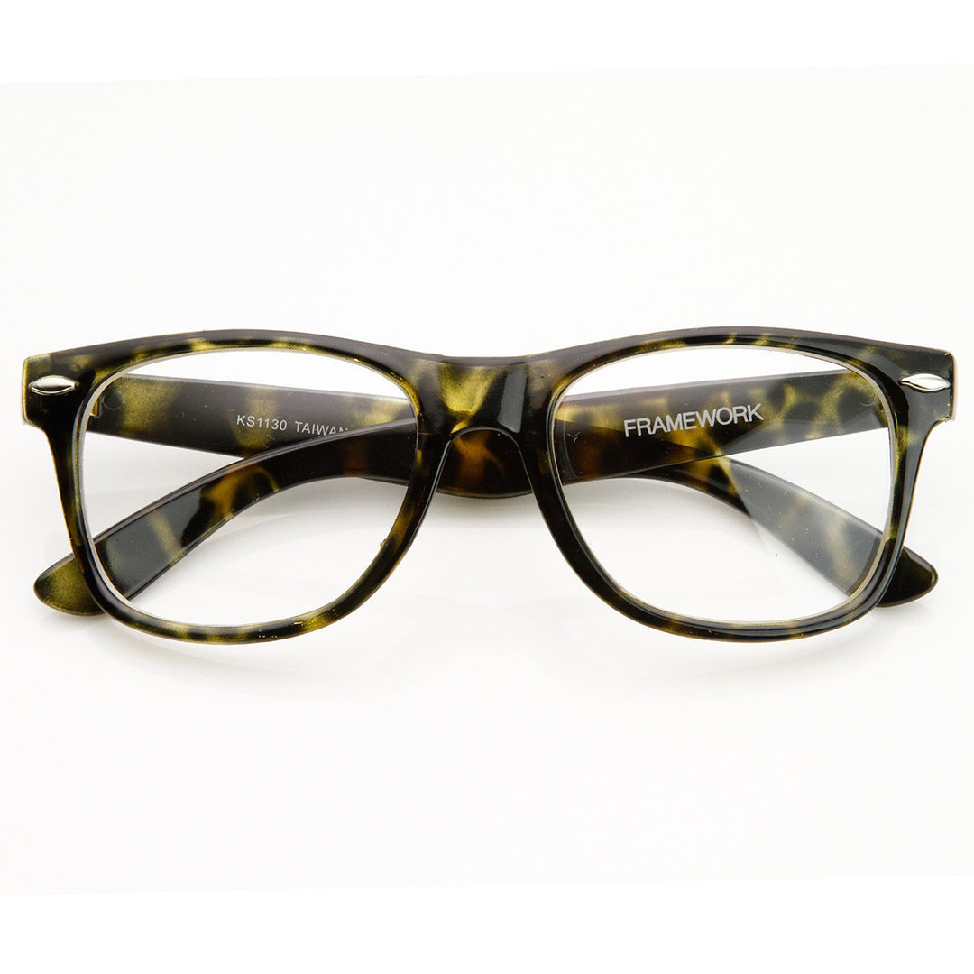 Vintage Inspired Eyewear Original Geek Nerd Clear Lens Horned Rim Glasses - 2874 Image 4