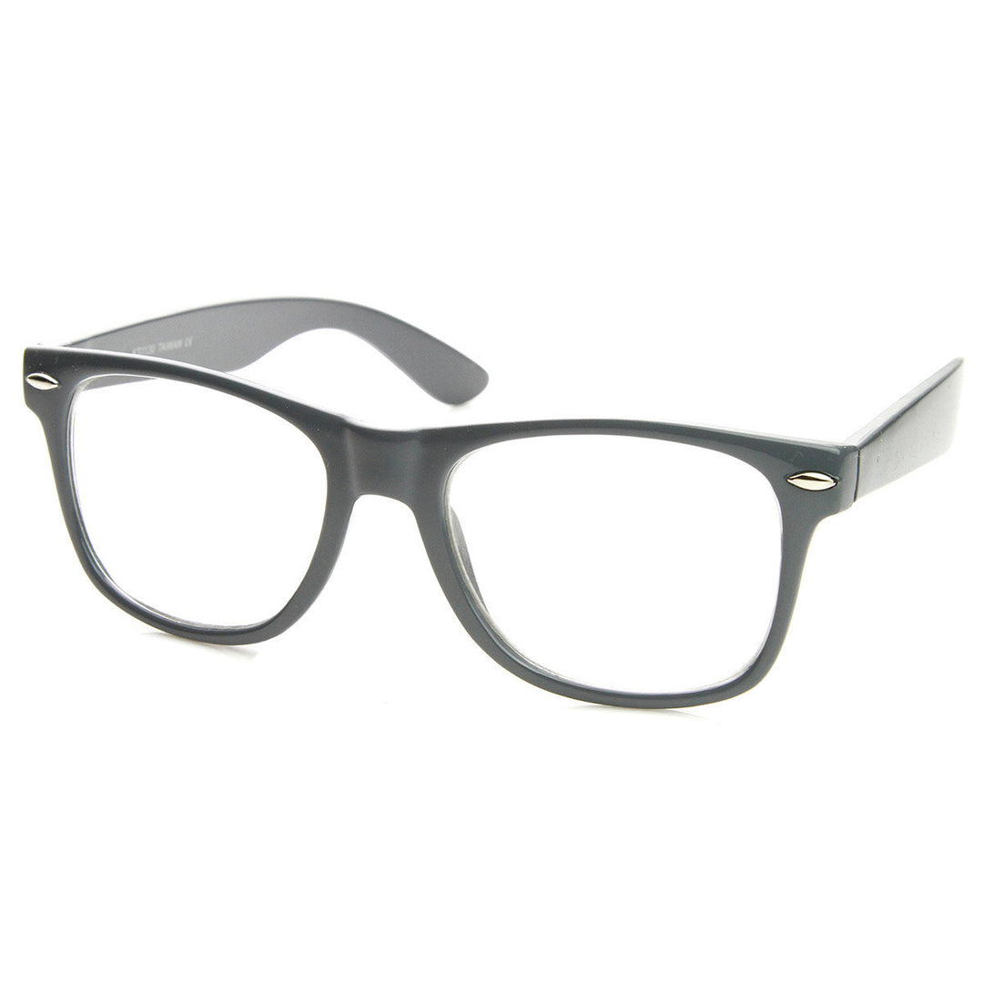 Vintage Inspired Eyewear Original Geek Nerd Clear Lens Horned Rim Glasses - 2874 Image 6