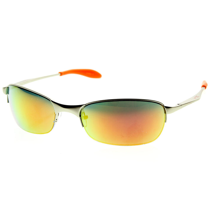 X-Loop Full Metal Sleek Semi-Rimless Oval Sports Frame Xloops Sunglasses - 8640 Image 1